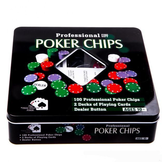 Покерный набор 100 фишек с номиналом